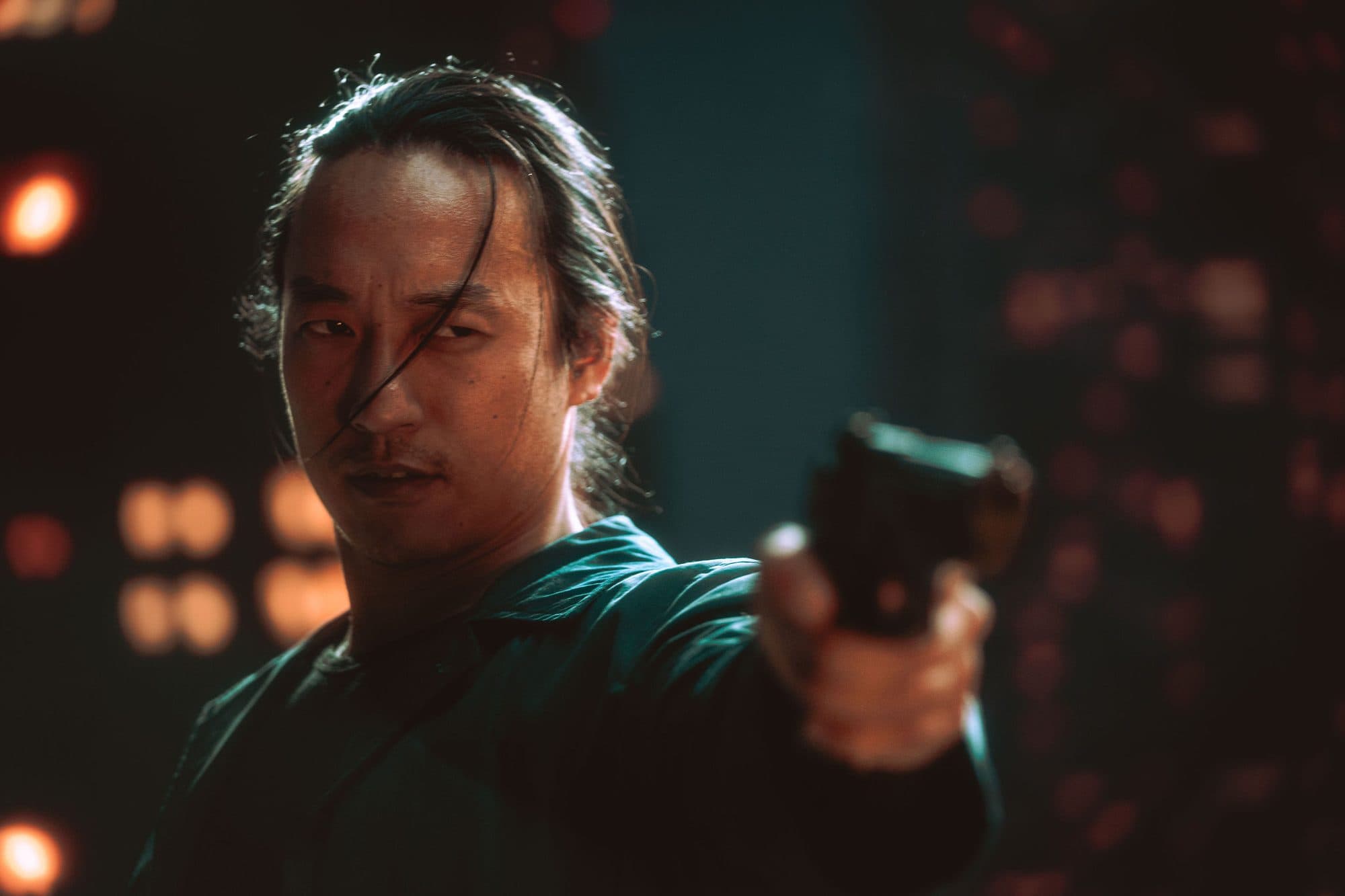 A rooftop fight scene shot on the CinePacks Studios LED volume